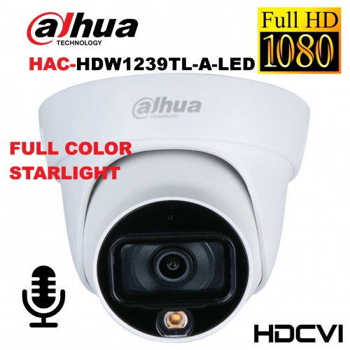 DOMO EXTERIOR | FULL-COLOR STARLIGHT | 1080P | LED 20M | IP67 | MICROFONO