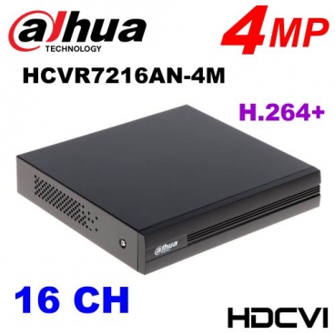 DVR 16CH TRIBRIDO | H.264+ | 4MP | VGA & HDMI | 2 HDD | 16+8CH IP | ONVIF 2.4.1